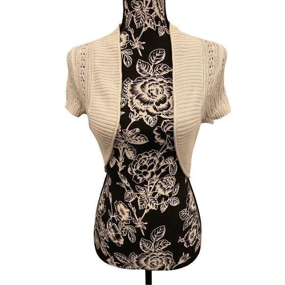 Arizona Jean Co Cropped Crochet Sweater Knit Juniors Sz Medium Boho Bohemian - Picture 1 of 15